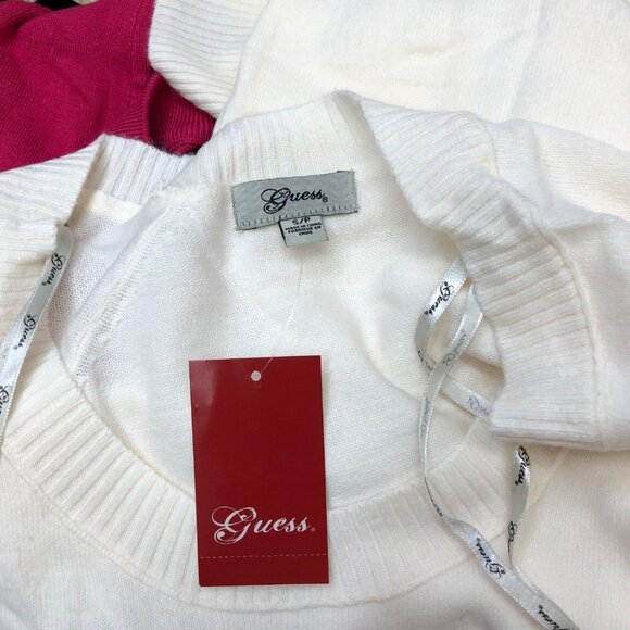GUESS SCOOP NECK CREAM‎ SWEATER SM  NWT - Picture 6 of 6
